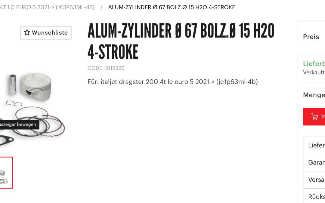 Aluminium Tuning-Zylinder von Malossi verfügbar | ALUM-ZYLINDER Ø 67 BOLZ.Ø 15 H2O 4-STROKE